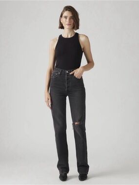 Levi's Ribcage Full Length Women's Jeans- NWT 26X32 Broken Sunset - Black